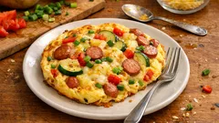 Αφράτη ομελέτα στο air fryer: ροδοψημένη χωρίς γύρισμα, σε λίγα λεπτά