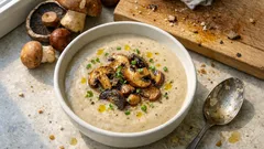 Μανιταρόσουπα βελουτέ με πορτσίνι, πορτομπέλο και κάστανα – βελούδινη κάθε φορά
