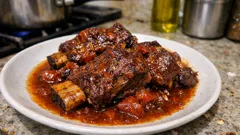 Μοσχάρι σιδηρόδρομος κοκκινιστό: σιγοβρασμένο με κρασί για κρέας που λιώνει
