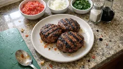 Ζουμερά μοσχαρίσια μπιφτέκια χωρίς ψωμί – με ντομάτα και βαλσαμικό