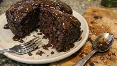 Ζουμερό κέικ σοκολάτας με στέβια — χωρίς ζάχαρη και χωρίς μίξερ