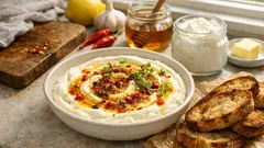 Τυρί κρέμα από γιαούρτι με τσίλι και ροδισμένο βούτυρο – ιδανικό ντιπ για μεζέδες