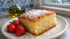 Ραβανί με ινδοκάρυδο: αφράτο, σωστά σιροπιαστό και με άρωμα λεμονιού