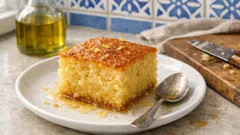 Παραδοσιακό ραβανί Νάξου: αφράτο, σιροπιαστό και με άρωμα λεμονιού-βανίλιας