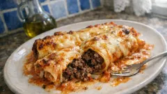 Κανελόνια με κιμά και κρέμα γάλακτος: ζουμερά, με τυριά που λιώνουν στον φούρνο