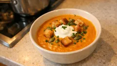 Καροτόσουπα βελουτέ με γλυκοπατάτα και τζίντζερ – κρεμώδης χωρίς κρέμα