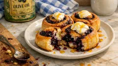 Αφράτα cinnamon rolls με μύρτιλα και μέλι αντί για ζάχαρη – ιδανικά για brunch