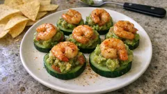 Γουακαμόλε με γαρίδες σε 10 λεπτά – δροσερό ορεκτικό που δεν μαυρίζει