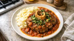 Οσομπούκο μιλανέζε στην κατσαρόλα: τρυφερό κότσι με ντομάτα και κρασί