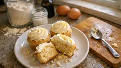 Αφράτα cupcakes βανίλιας που δεν στεγνώνουν – με απλά υλικά και σωστό ψήσιμο