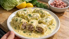 Λαχανοντολμάδες με αυγολέμονο: τρυφεροί, σφιχτοτυλιγμένοι και πάντα πετυχημένοι