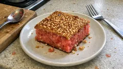 Καρπουζόπιτα χωρίς ζάχαρη: κυκλαδίτικο γλυκό ταψιού με τραγανή κρούστα