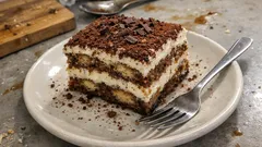 Τιραμισού-τούρτα με παντεσπάνι: ζουμερό, σταθερό και κρέμα χωρίς αυγά
