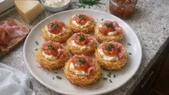 Φωλιές κανταΐφι με τυριά και γλυκό κυδώνι: τραγανό ορεκτικό για το τραπέζι