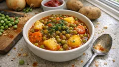 Αρακάς λαδερός κοκκινιστός με πατάτες – δεμένη σάλτσα και άρωμα άνηθου