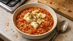 Τηγανιτός ξινός τραχανάς με ντομάτα και σφέλα – μεζές ταβέρνας στο σπίτι