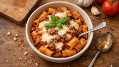 Ριγκατόνι με κιμά χωρίς δεύτερη κατσαρόλα – το κόλπο είναι να βράσουν στη σάλτσα