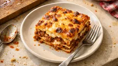 Λαζάνια με κιμά που κόβονται τέλεια: βελούδινη κρέμα και πλούσια, τυρένια κρούστα