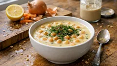 Λεμονάτη ρεβιθόσουπα με ταχινολέμονο: χυλωμένη, ζεστή και πάντα πετυχημένη