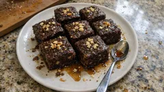 Μελαχρινή καρυδόπιτα με σιμιγδάλι – σιροπιαστή, ζουμερή και κόβεται τέλεια