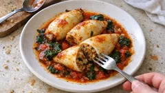 Καλαμάρια γεμιστά με κινόα στον φούρνο – ζουμερά και τρυφερά σε 25′