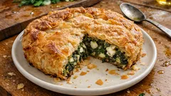 Μανιάτικη λαχανόπιτα με σφέλα ή φέτα – το κόλπο για να μη «νερώσει» το φύλλο