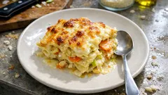 Σελινόριζα ογκρατέν με γραβιέρα και μανούρι – κρεμώδης, χορταστική και εύκολη